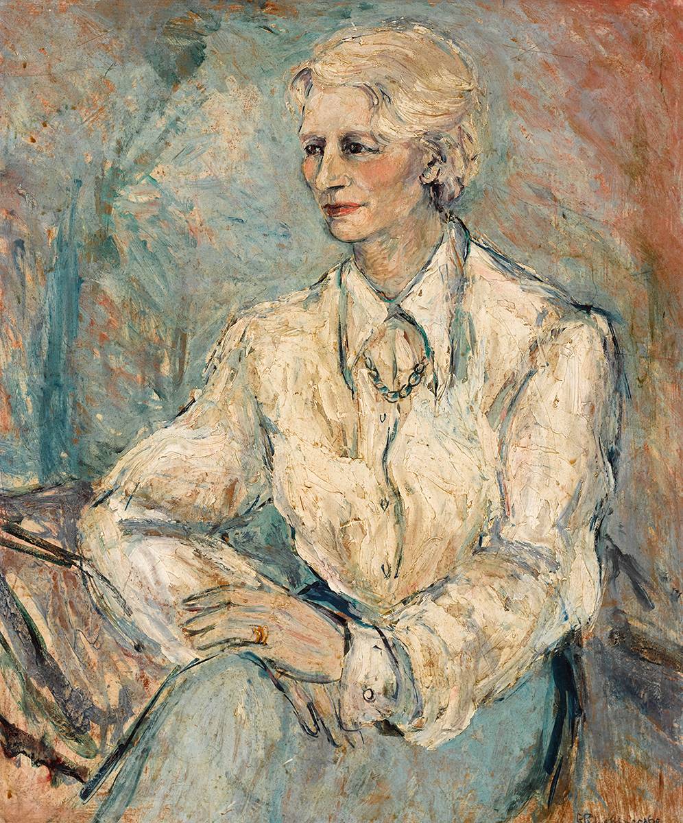 PORTRAIT OF A LADY by Gladys Maccabe MBE HRUA ROI FRSA (1918-2018) MBE HRUA ROI FRSA (1918-2018) at Whyte's Auctions