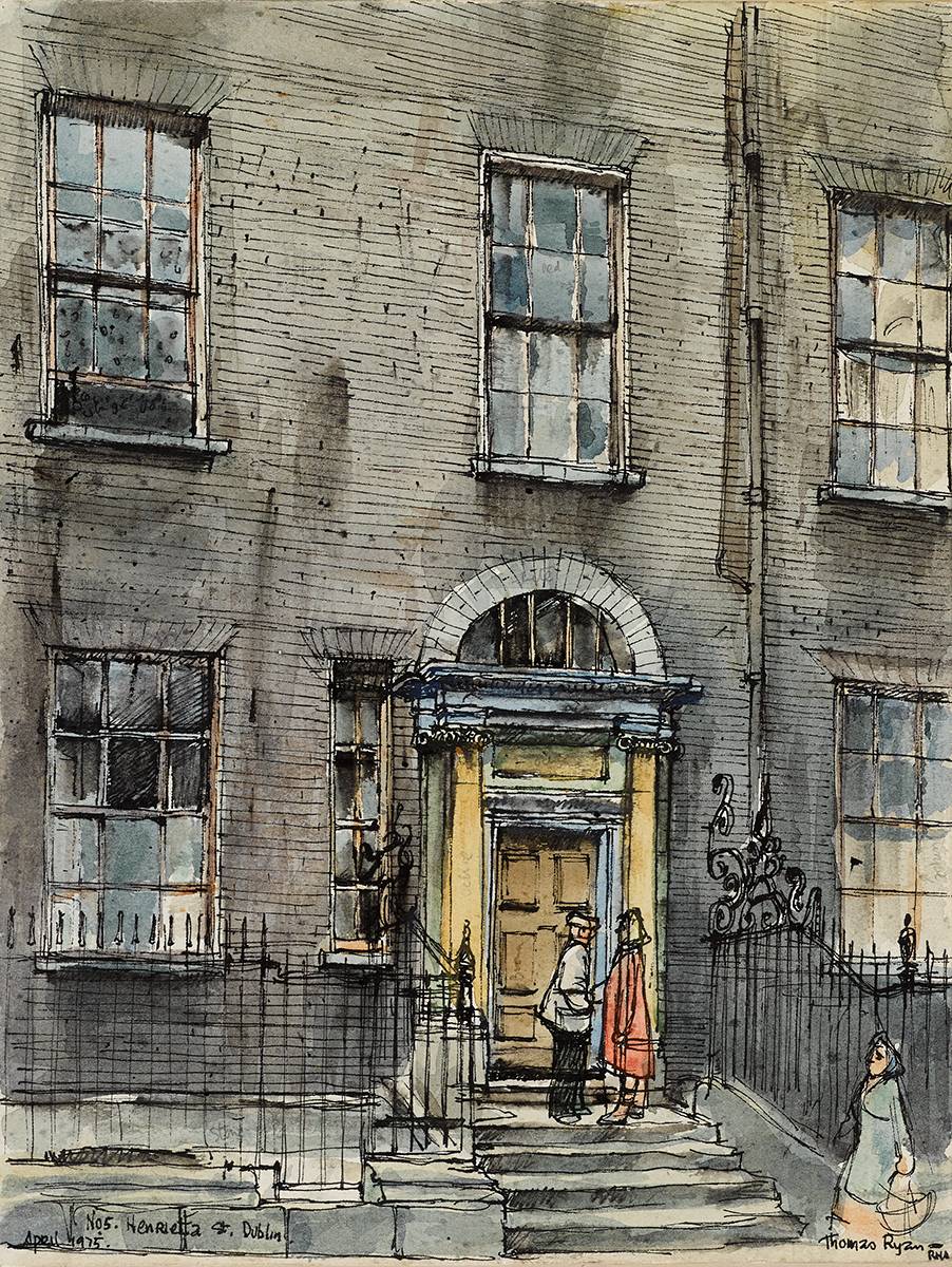 NO. 5, HENRIETTA STREET, DUBLIN, APRIL, 1975 by Thomas Ryan PPRHA (b.1929) PPRHA (b.1929) at Whyte's Auctions