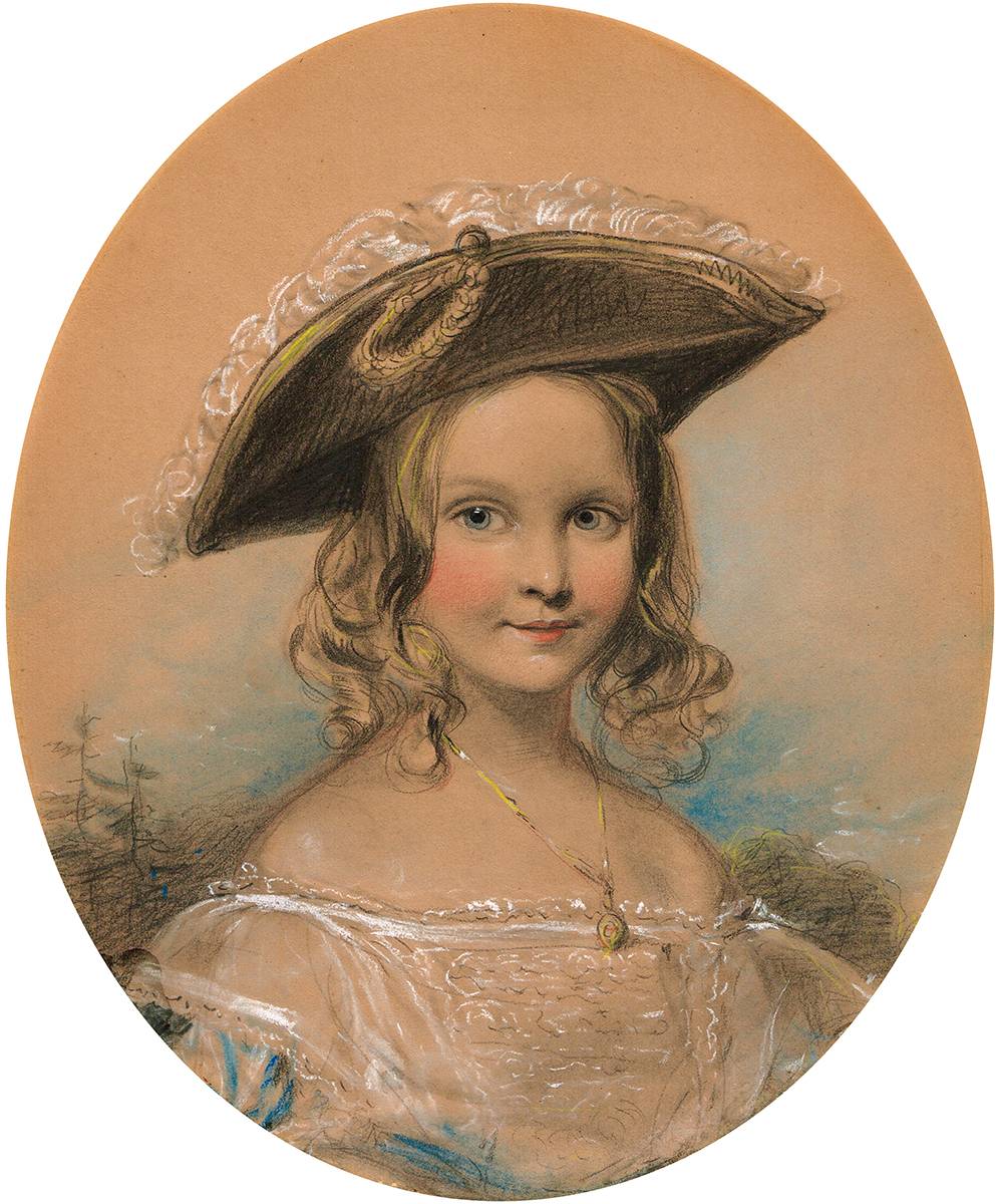 HEAD AND SHOULDERS PORTRAIT OF A YOUNG GIRL WEARING A HAT at Whyte's Auctions