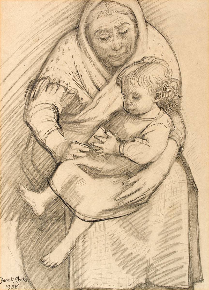 MOTHER AND CHILD, 1938 by Derek Clarke MBE RSW RSA RSWS (1912-2014) at Whyte's Auctions