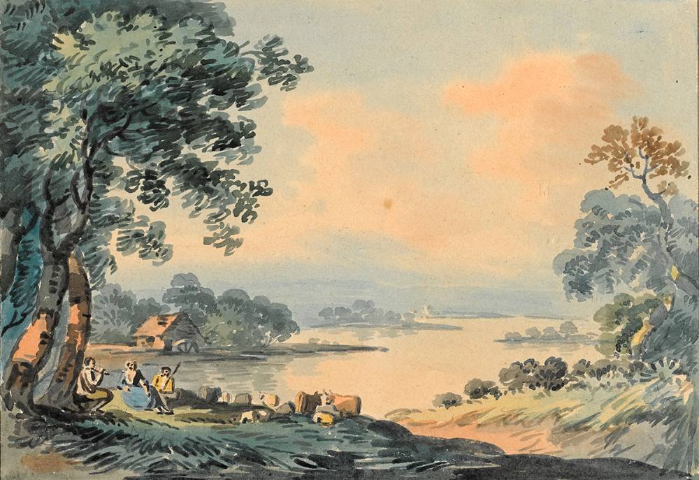 FIGURES BY A LAKE by John Henry Campbell (1757-1828) at Whyte's Auctions