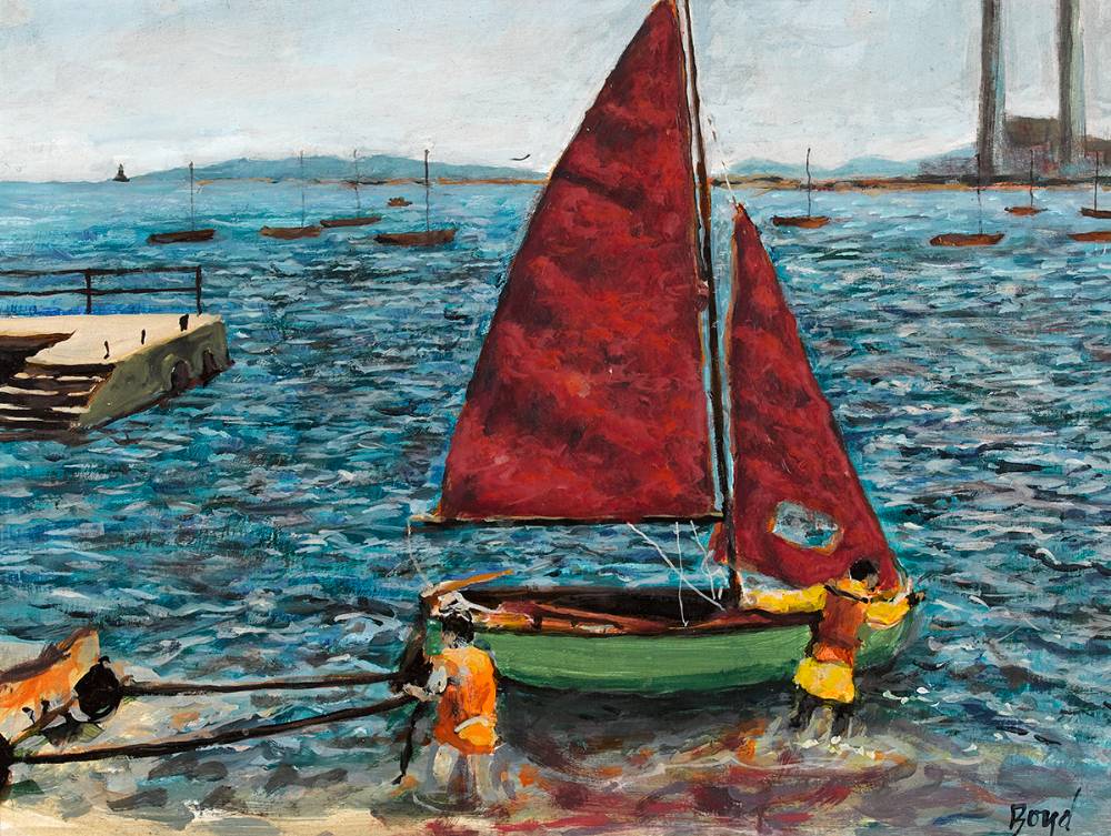 SAILING OFF RINGSEND, DUBLIN, mid to late 1980s by Diarmuid Boyd (b.1951) at Whyte's Auctions