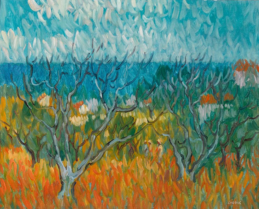 FIG TREES AT WINTERTIME, NERJA, SPAIN by Desmond Carrick RHA (1928-2012) at Whyte's Auctions