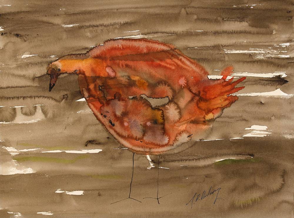 BIRD OBSERVING THERE IS NOTHING THERE by J. P. Donleavy sold for �600 at Whyte's Auctions