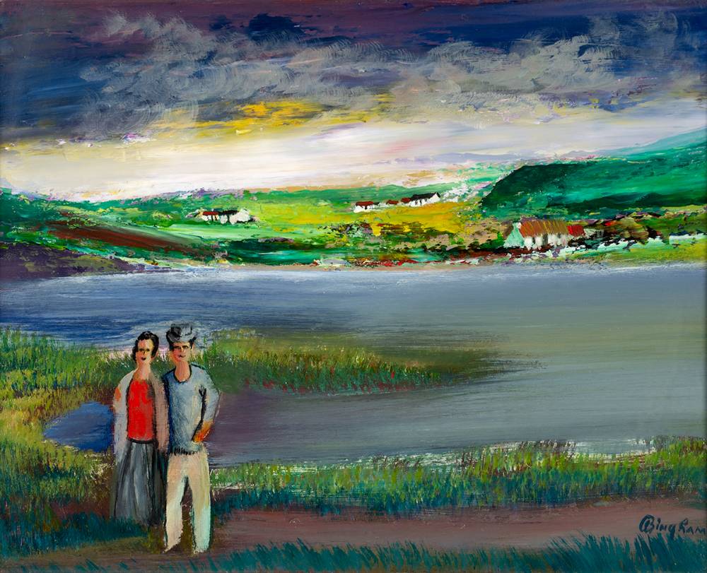LOVERS IN A LANDSCAPE by James Bingham (1925�2009) at Whyte's Auctions