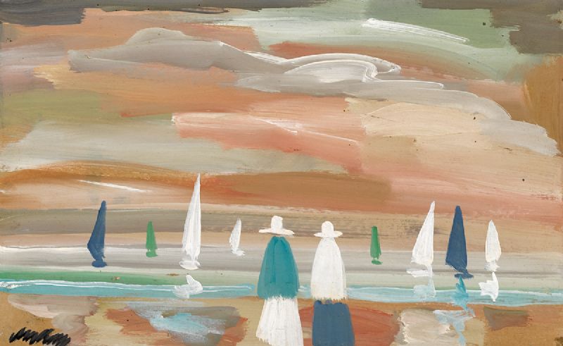 FIGURES  WITH SAILBOATS by Markey Robinson (1918-1999) (1918-1999) at Whyte's Auctions