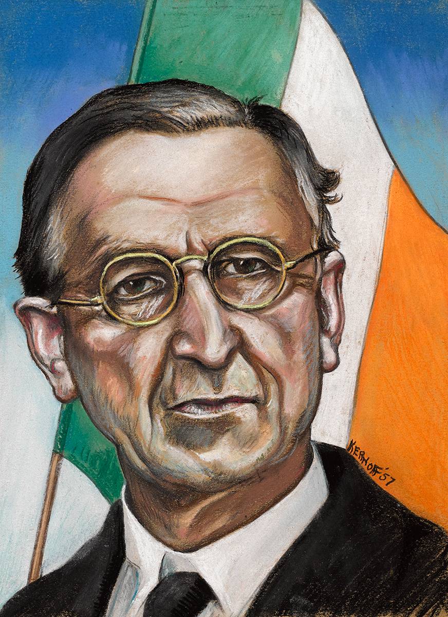 EAMON DE VALERA, 1957 by Harry Kernoff RHA (1900-1974) at Whyte's Auctions