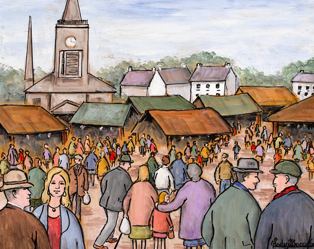 LAMAS FAIR, BALLYCASTLE, COUNTY ANTRIM by Gladys Maccabe MBE HRUA ROI FRSA (1918-2018) at Whyte's Auctions
