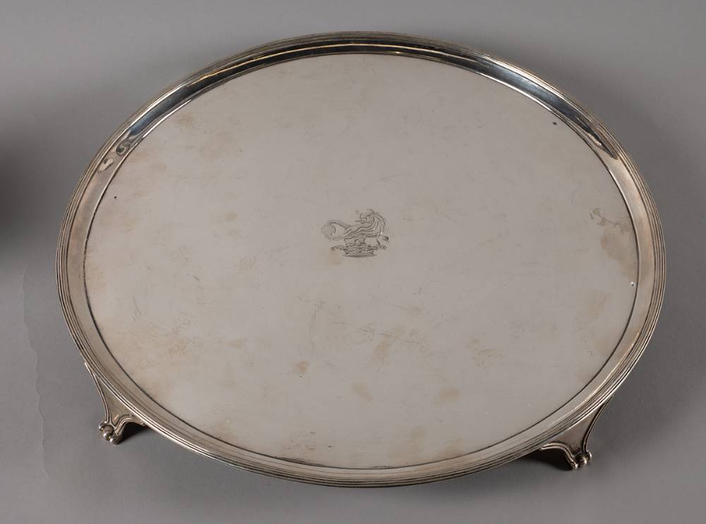 George III circular silver tray by Robert Hennell, London, at Whyte's Auctions