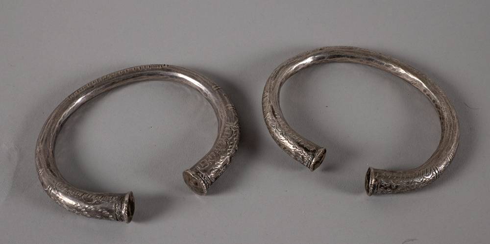 A pair of silver torc bangles at Whyte's Auctions
