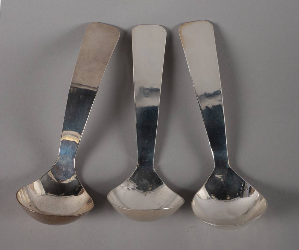 IRISH SILVER LARGE SPOONS, 2016. (3) by Pádraig Ó Mathúna (1925-2019) (1925-2019) at Whyte's Auctions