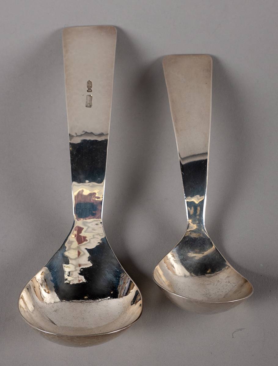 IRISH SILVER LARGE SPOONS (2) by Pádraig Ó Mathúna (1925-2019) (1925-2019) at Whyte's Auctions