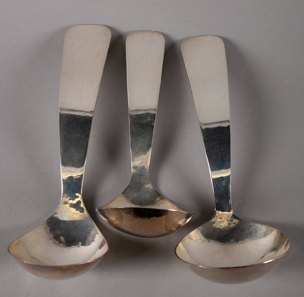 IRISH SILVER LARGE SPOONS (3) by P�draig � Math�na (1925-2019) at Whyte's Auctions