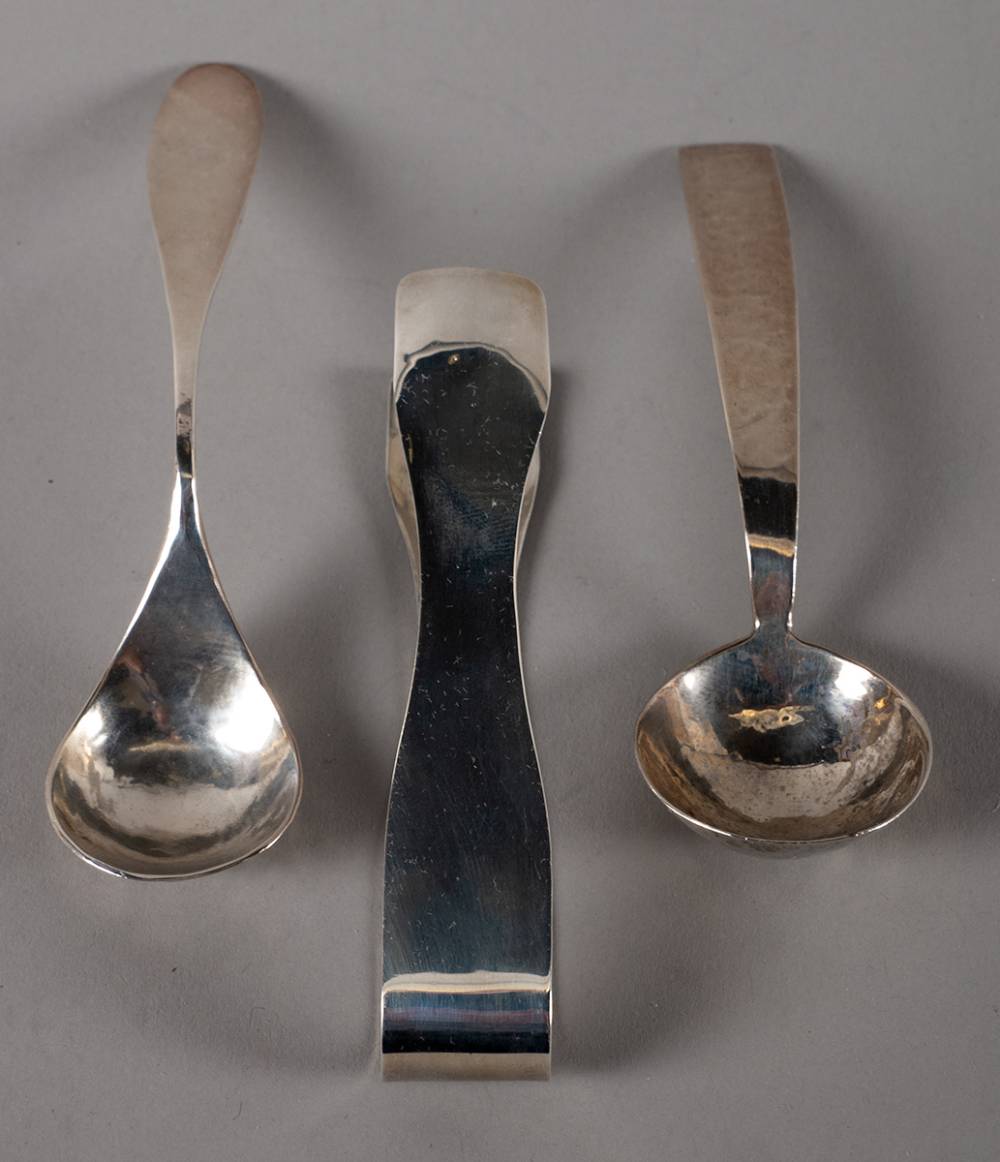 IRISH SILVER SPOONS AND TONGS 2012-2013 (4) by Pádraig Ó Mathúna (1925-2019) (1925-2019) at Whyte's Auctions