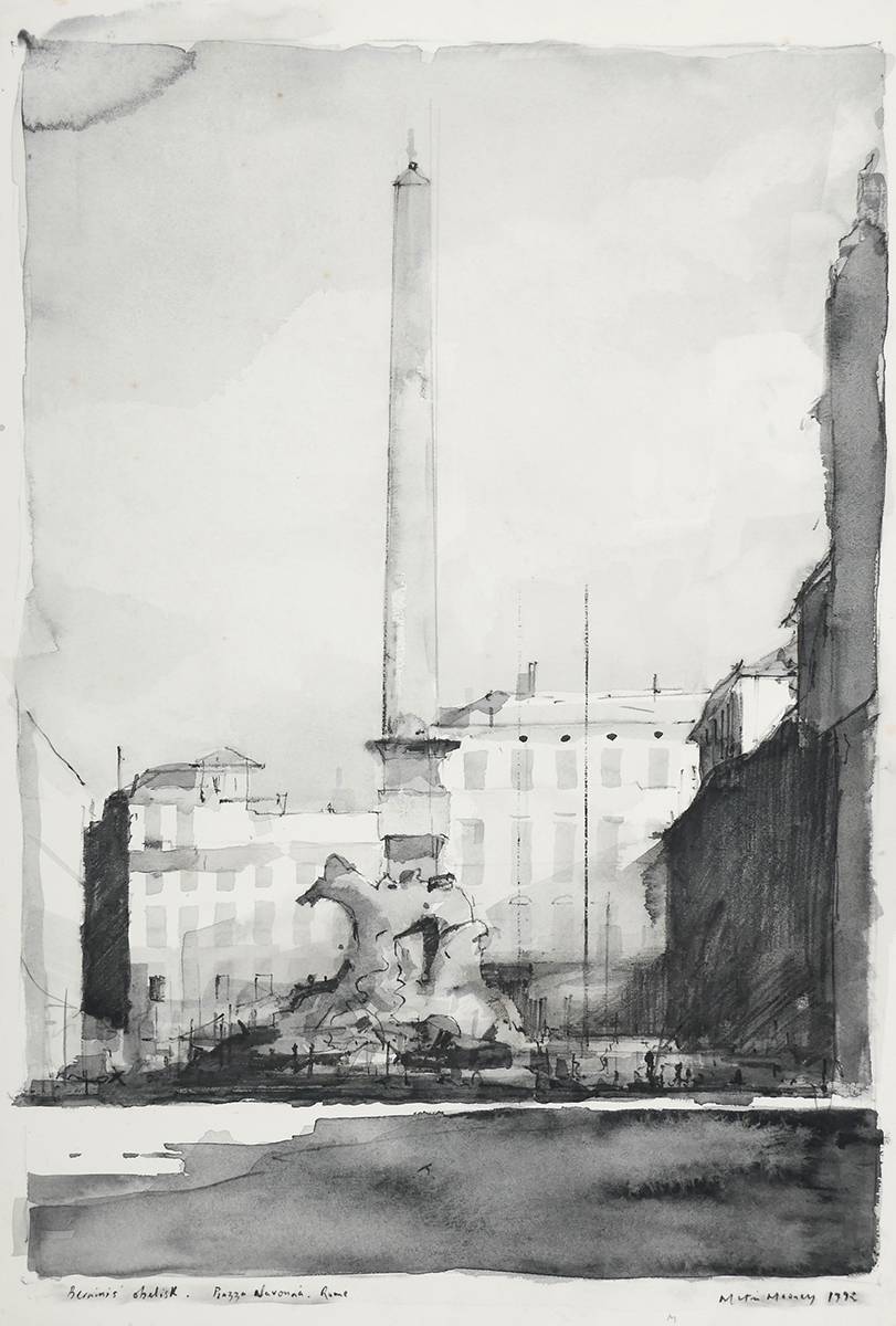 BERNINI'S OBELISK, PIAZZA NAVONA, ROME, 1992 by Martin Mooney (b.1960) at Whyte's Auctions