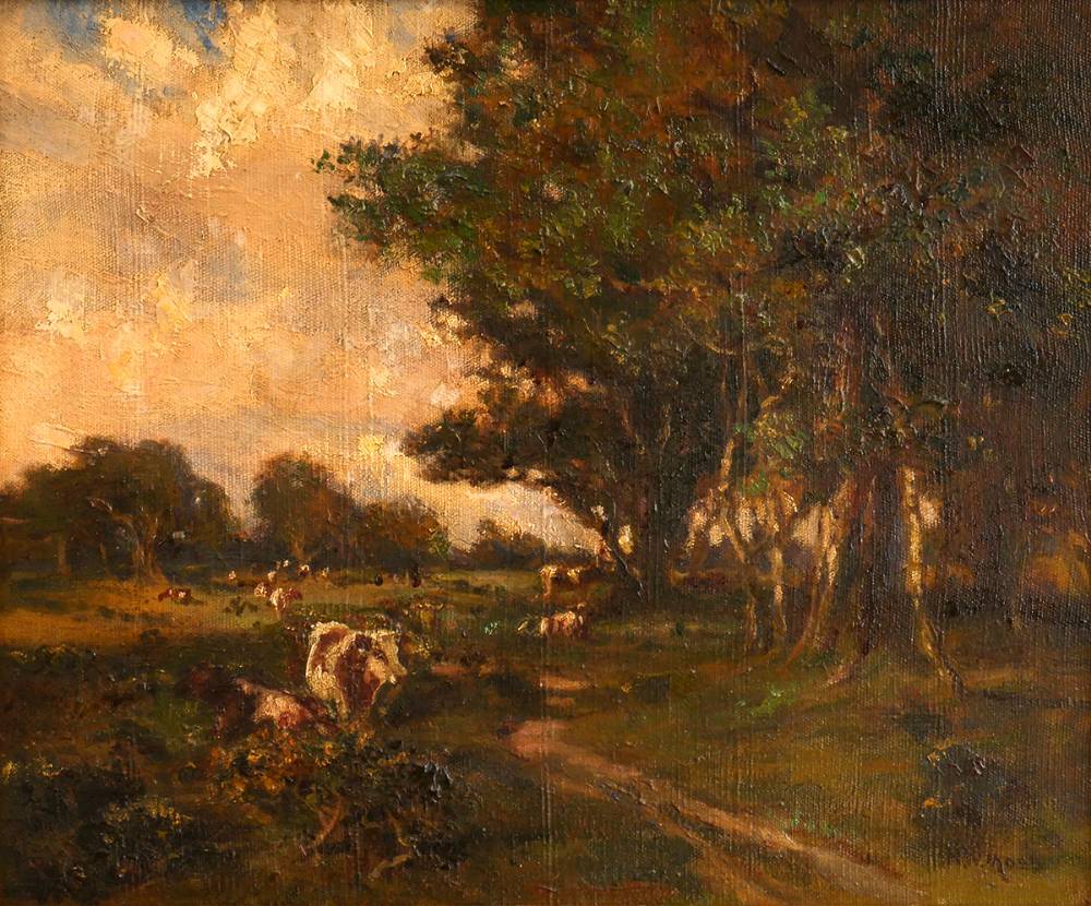 COWS IN PASTURE by Henry William Moss sold for �270 at Whyte's Auctions