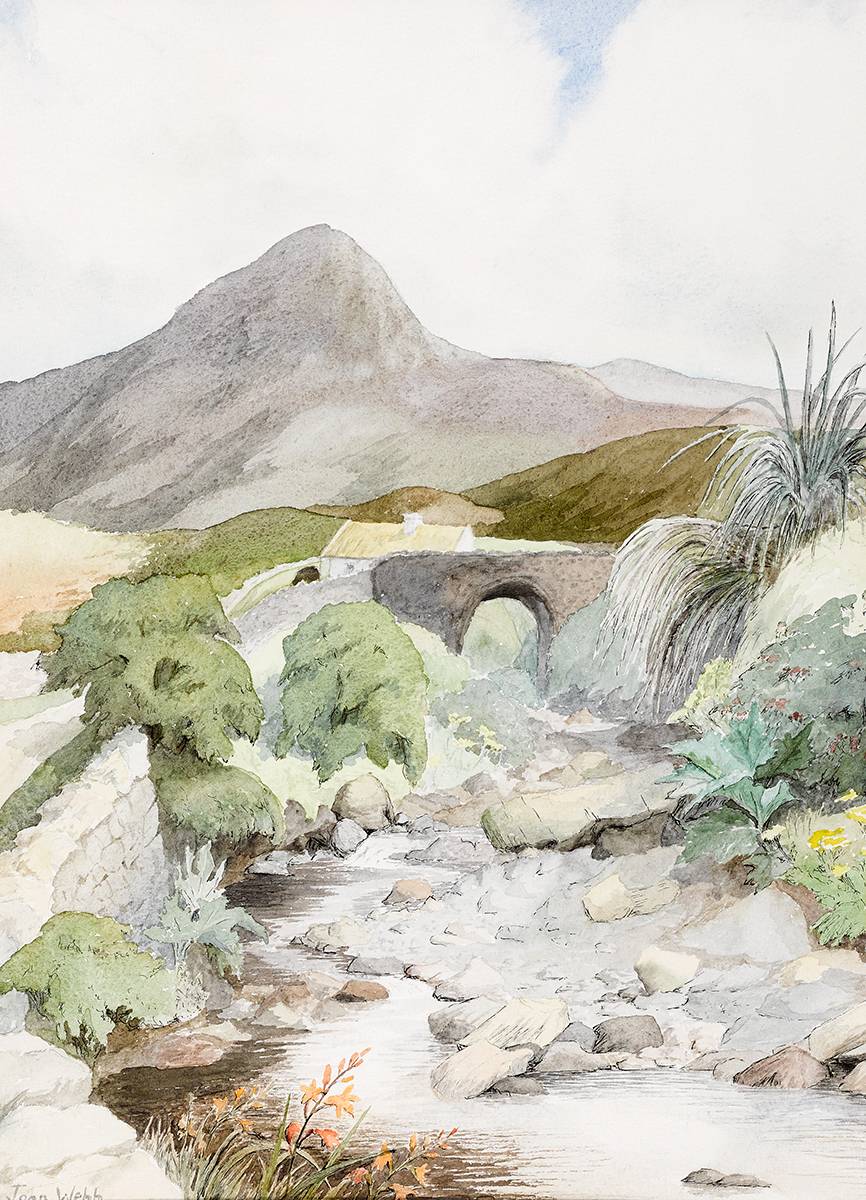 BRIDGE AT LETTERGESH, CONNEMARA by Joan Webb  at Whyte's Auctions