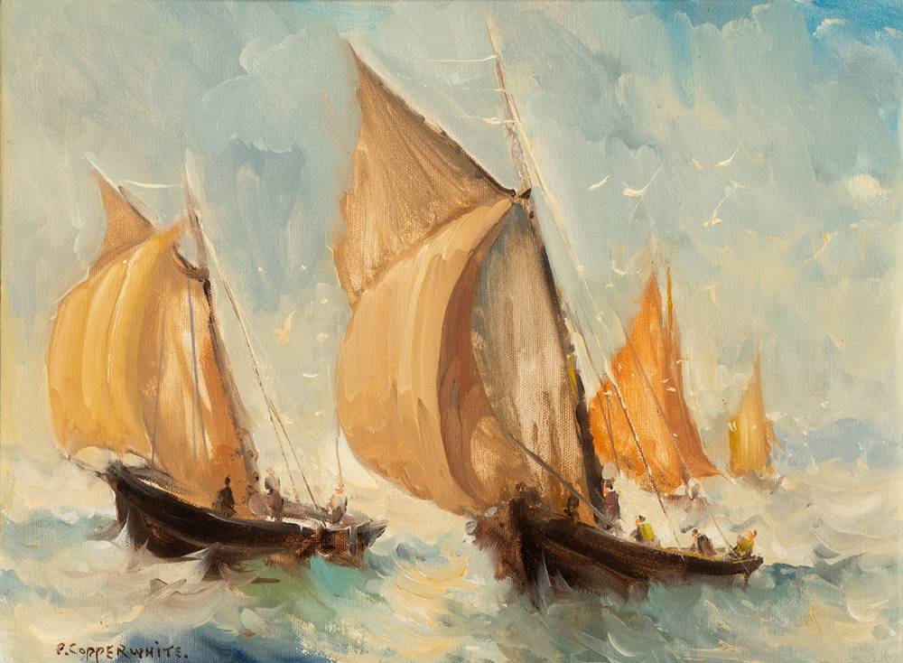 SAILING IN ROUGH SEAS by Patrick Copperwhite (b.1935) at Whyte's Auctions