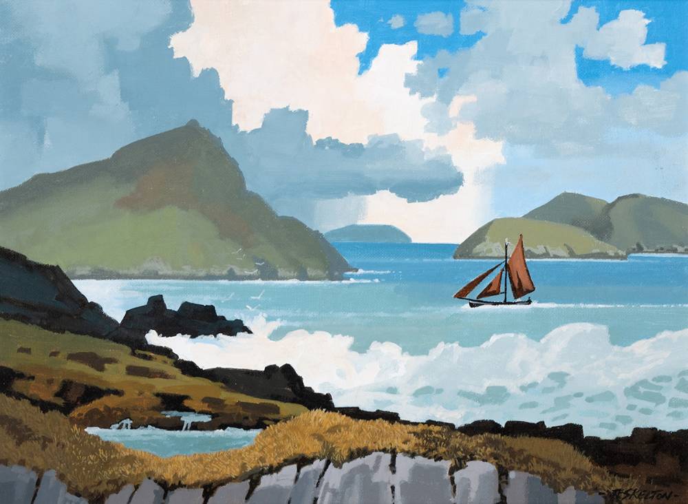 TURQUOISE SOUNDS, THE BLASKETS, COUNTY KERRY by John Francis Skelton sold for �1,000 at Whyte's Auctions