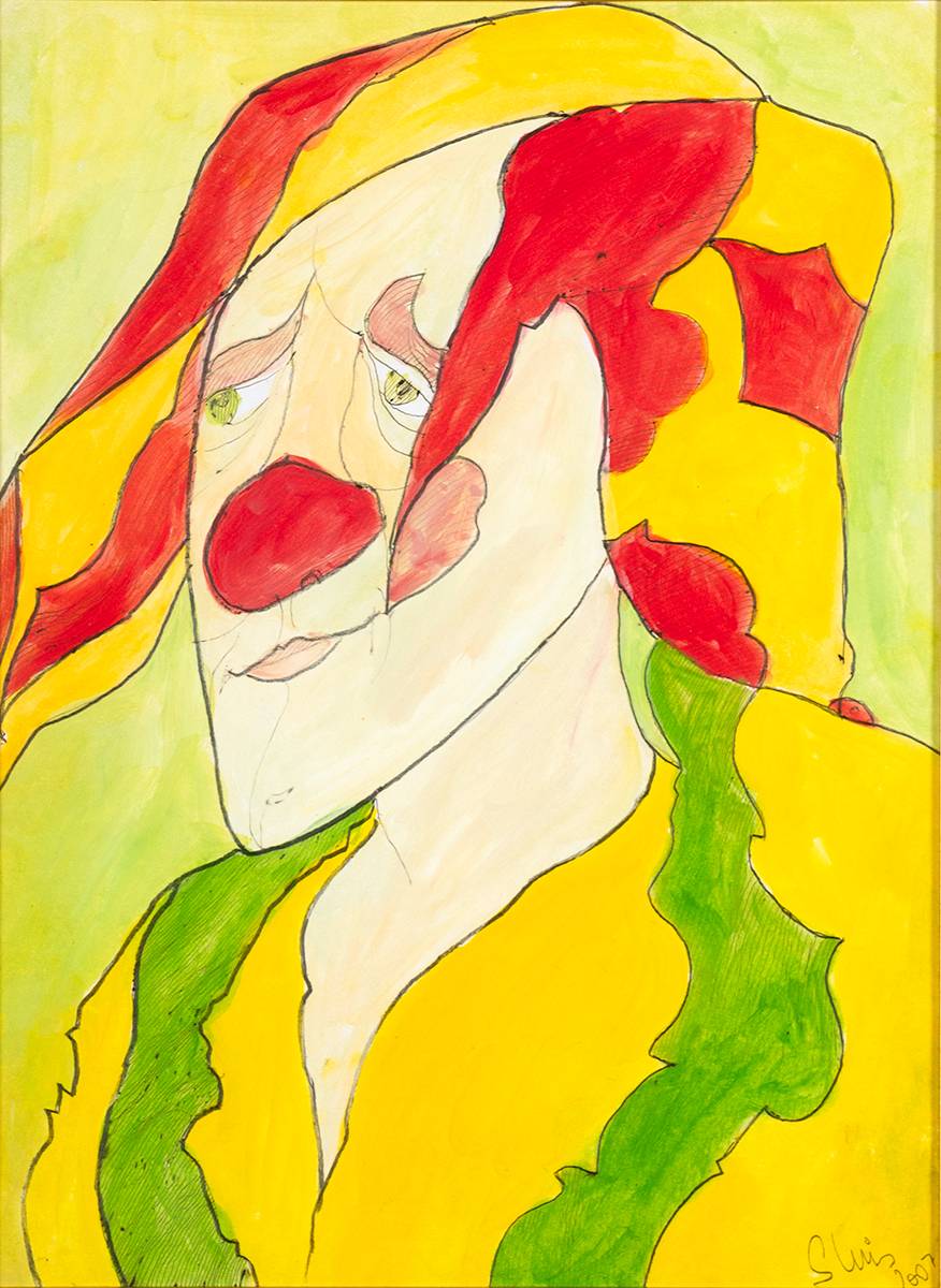 RED NOSE JESTER, 2007 by Piet Sluis (1929-2008) at Whyte's Auctions