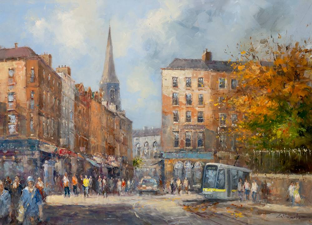NASSAU STREET AND TRINITY COLLEGE, DUBLIN by Colin Gibson RUA (b.1948) at Whyte's Auctions