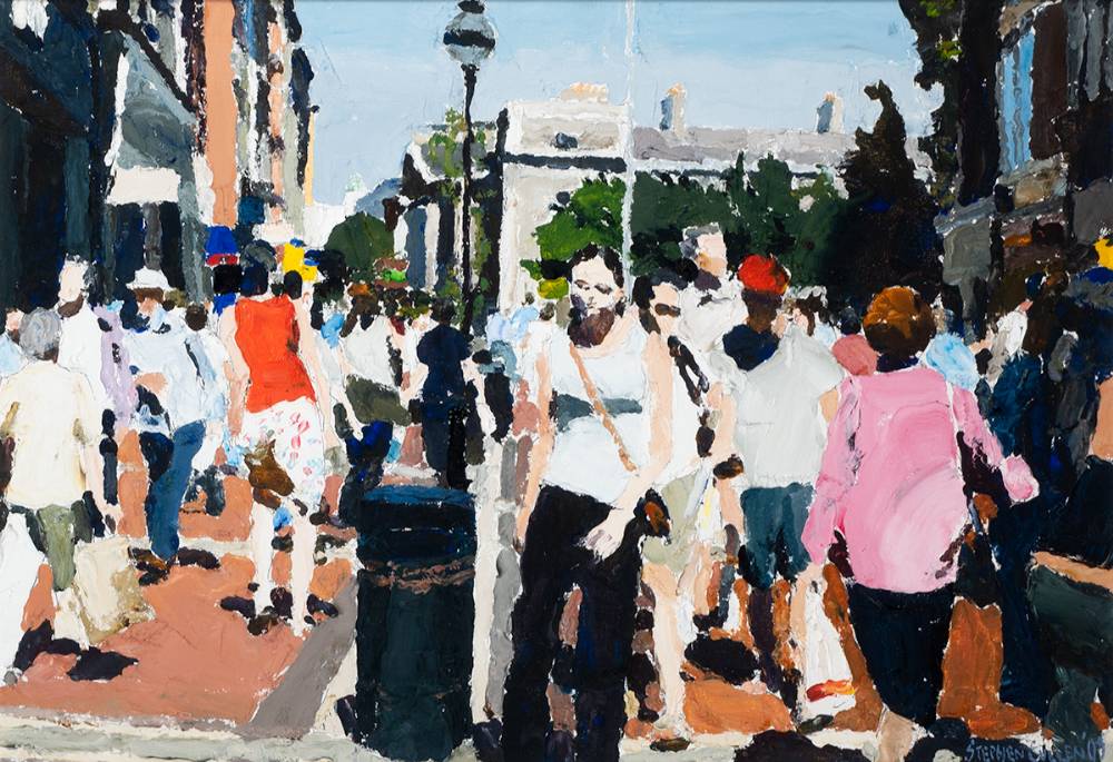 SUNNY DAY, GRAFTON STREET, 2009 by Stephen Cullen (b.1959) (b.1959) at Whyte's Auctions