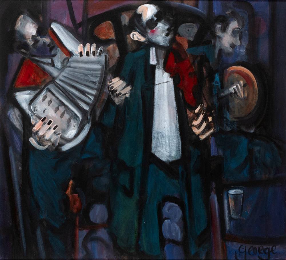 MUSICIANS by George Dunne sold for �480 at Whyte's Auctions