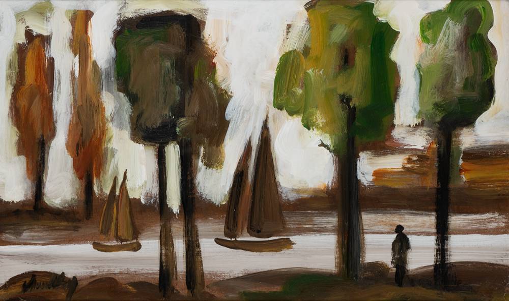 BOATS ON A LAKE by Markey Robinson (1918-1999) (1918-1999) at Whyte's Auctions