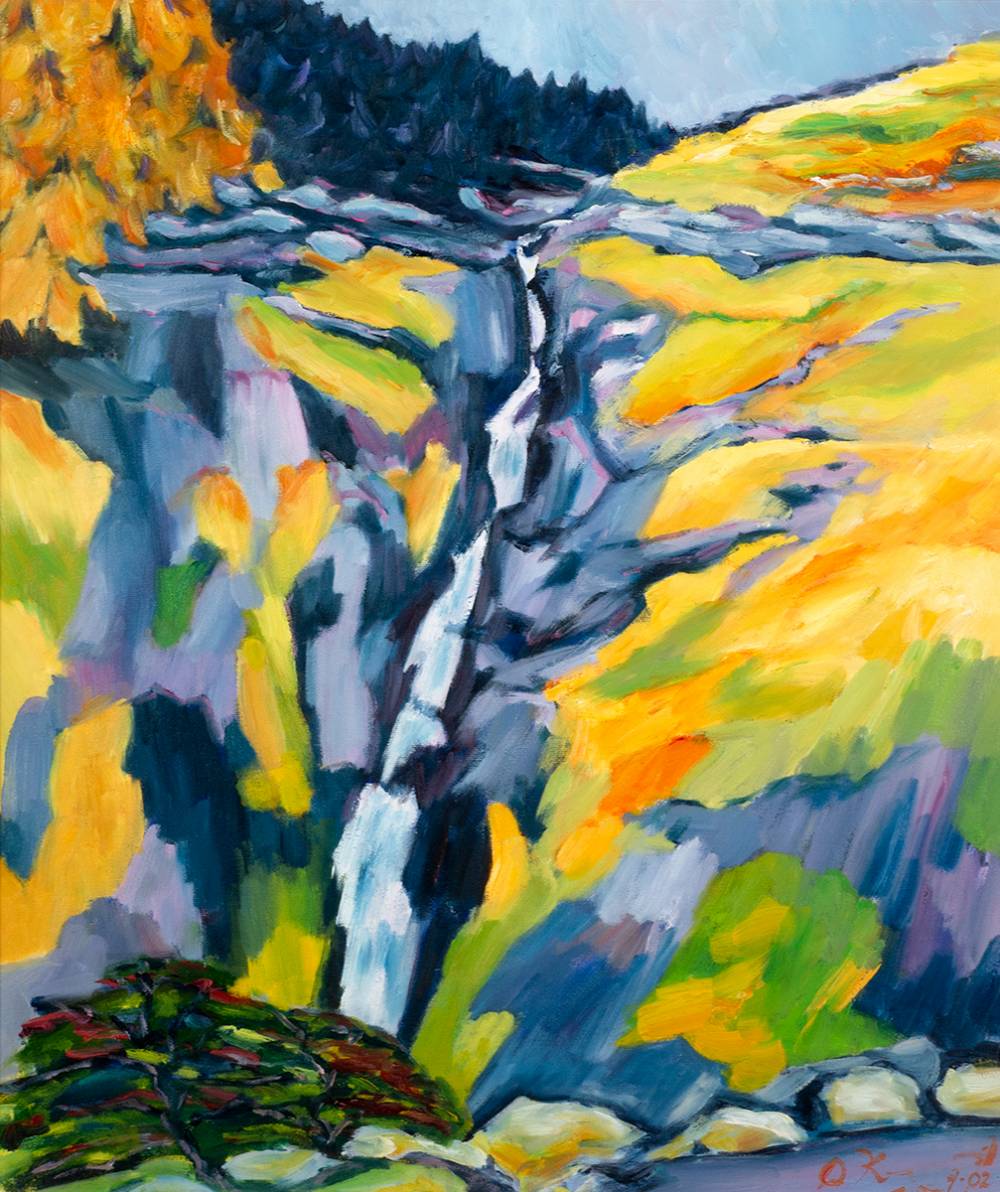GLENMACNASS WATERFALL, COUNTY WICKLOW, 2002 by Diarmuid Kavanagh (b.1958) at Whyte's Auctions