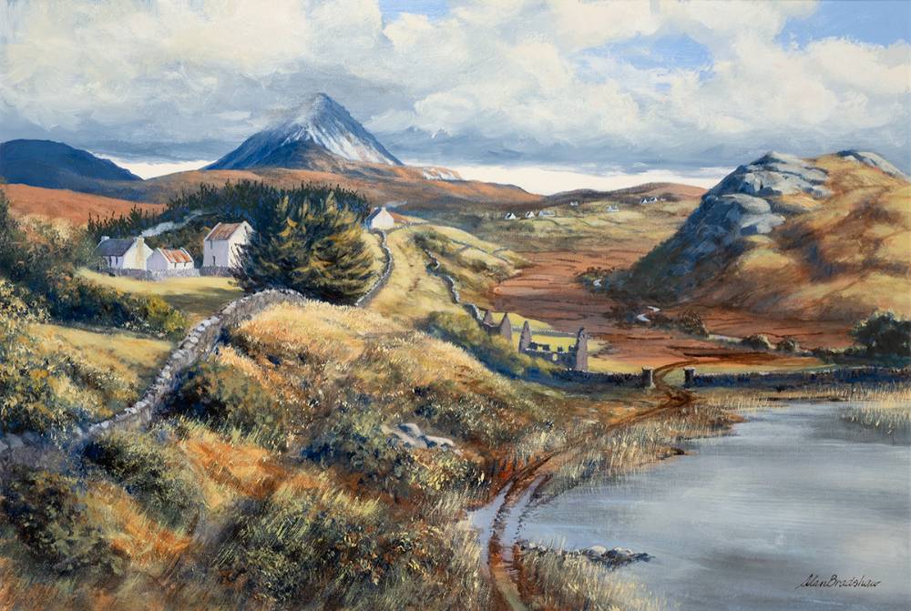 BETWEEN GORTAHORK AND GWEEDORE, COUNTY DONEGAL by Alan Bradshaw (b.1936) at Whyte's Auctions