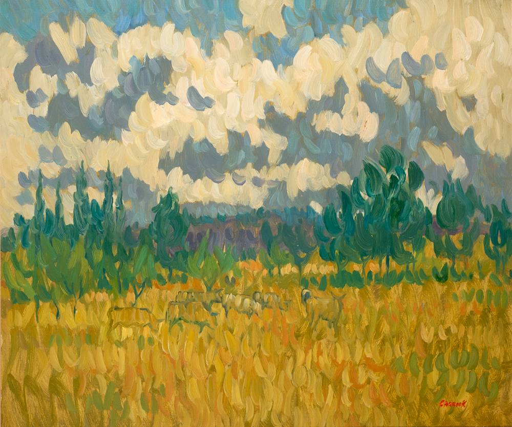 CUMULUS CLOUDS OVER COUNTY WICKLOW, EARLY AUTUMN 1981 by Desmond Carrick RHA (1928-2012) at Whyte's Auctions