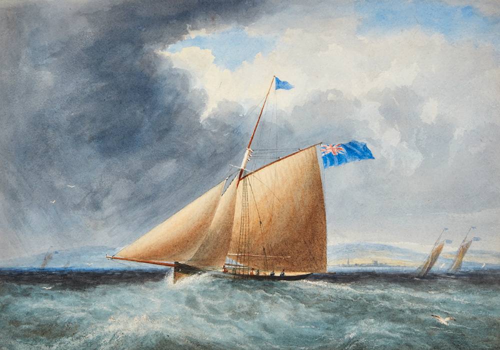 YACHTS ON BELFAST LOUGH by Andrew Nicholl RHA (1804-1886) at Whyte's Auctions