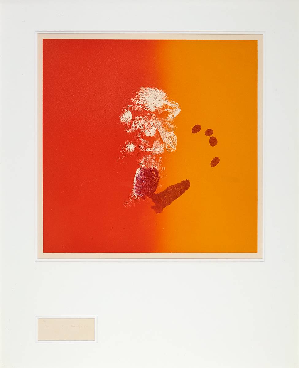 HEAD AND HANDPRINT,1974 by Louis le Brocquy HRHA (1916-2012) HRHA (1916-2012) at Whyte's Auctions