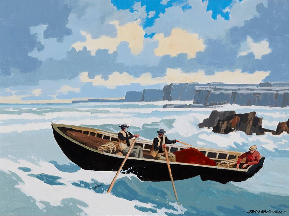 CLIFF SURF, INISHMAAN, ARAN, COUNTY GALWAY by John Skelton (1923-2009) (1923-2009) at Whyte's Auctions