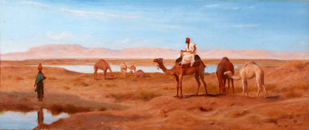 DESERT SCENE, 1892 by Frederick Goodall sold for �2,100 at Whyte's Auctions