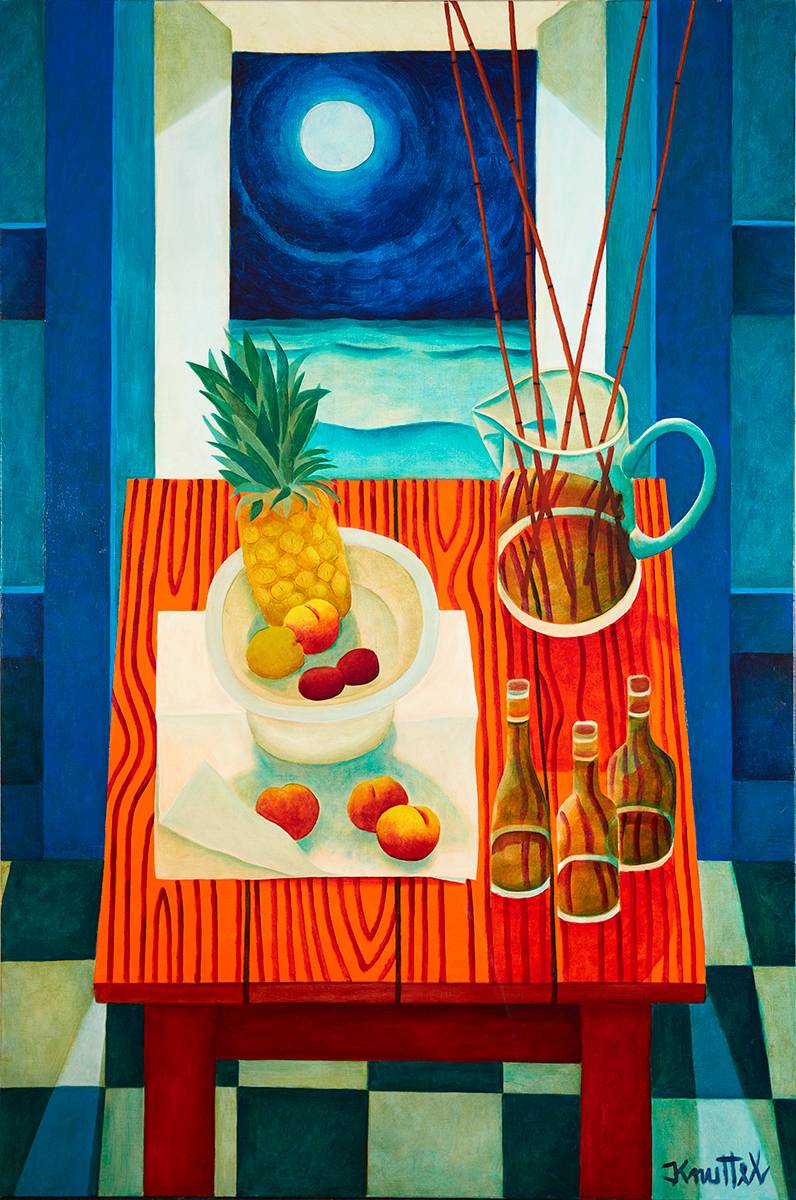 STILL LIFE WITH PINEAPPLE BY MOONLIGHT by Graham Knuttel sold for 3,400 at Whyte's Auctions
