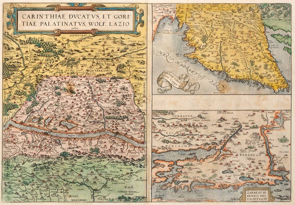 Circa 1570 Abraham Ortelius  Map: Carinthiae Ducatus et Goritiae Palatinatus' at Whyte's Auctions