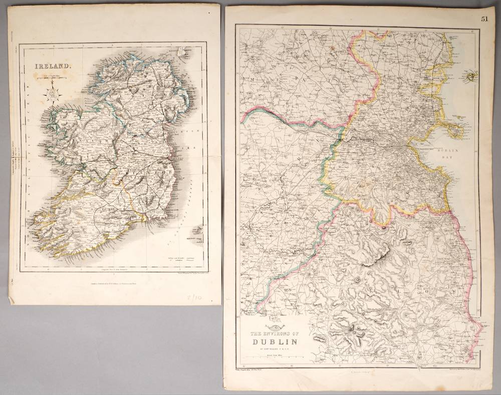 1798 Map of Connacht showing routes of British and French forces in 1798<br>and others (8) at Whyte's Auctions