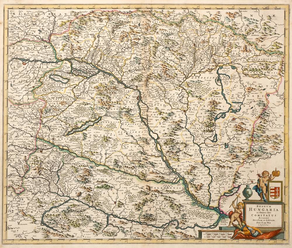 Circa 1700 Map of Hungary by F, De Wit. at Whyte's Auctions