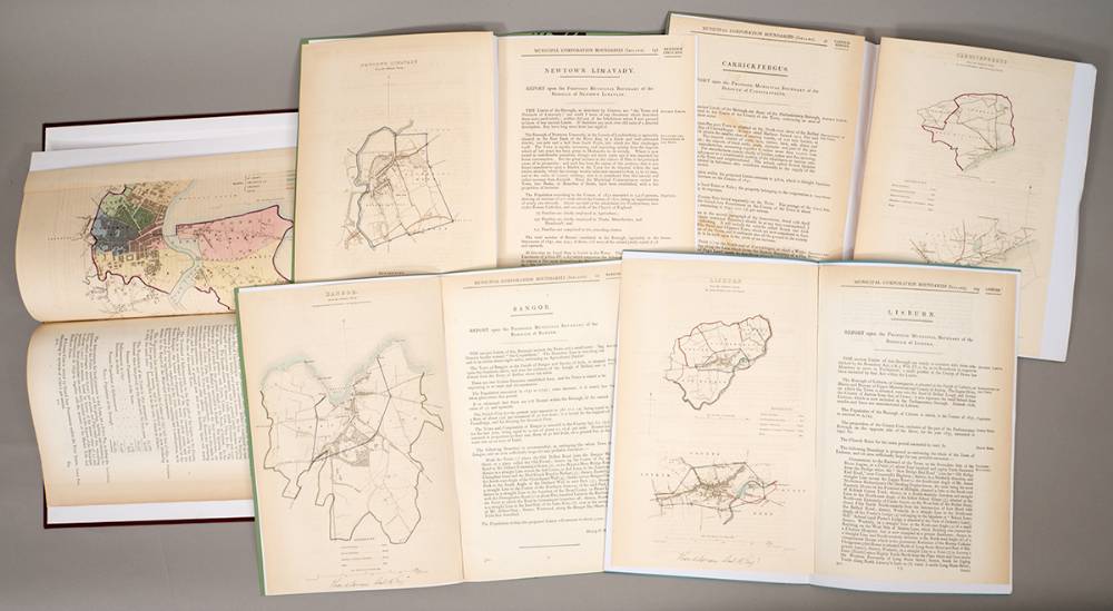 1837 Municipal Corporation Boundaries maps of Belfast, Limavady, Bangor, Lisburn and Carrickfergus (5) at Whyte's Auctions
