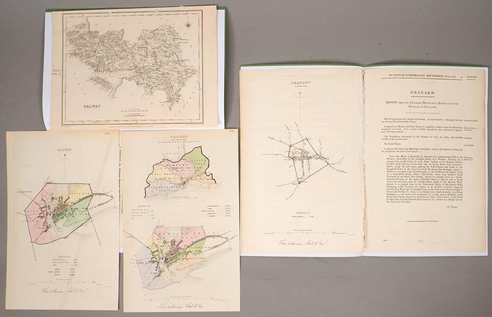 1837 Municipal Corporation Boundaries maps of Galway (2) and Granard (1) at Whyte's Auctions