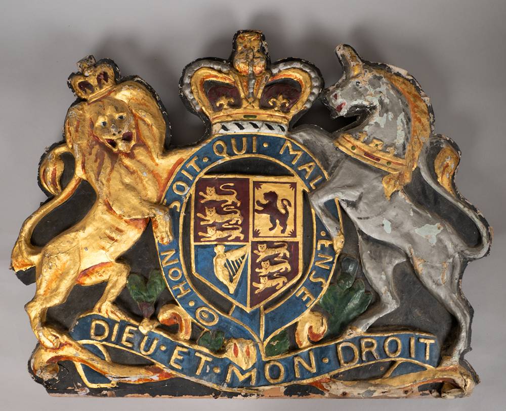 Circa 1840 Royal Crest from Enniskillen Courthouse. at Whyte's Auctions