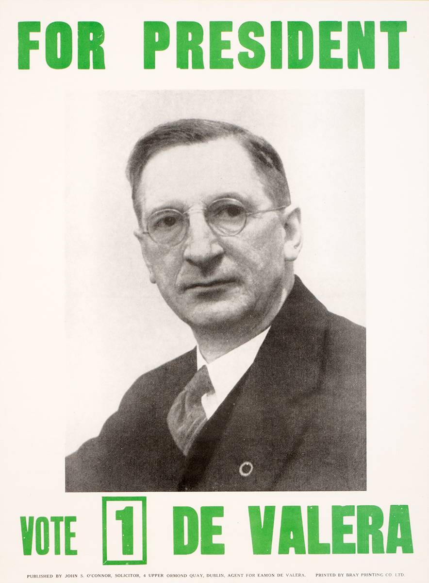 1959 Presidential Election poster for Eamon de Valera. at Whyte's Auctions