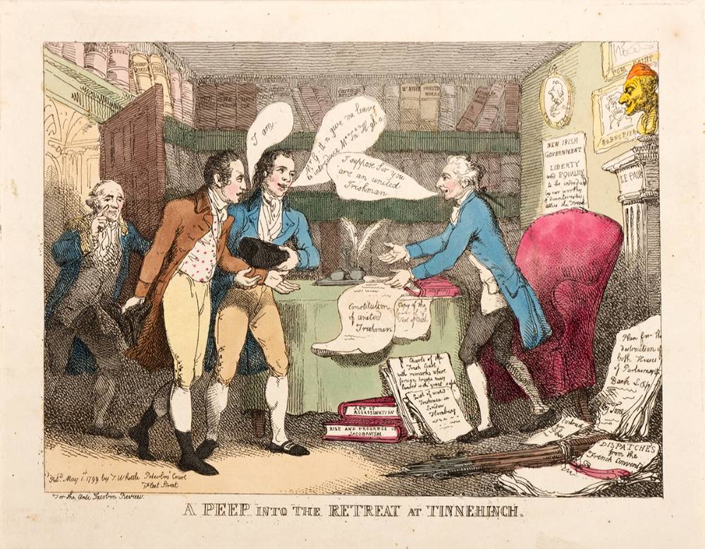 1799, Satirical cartoon: A Peep into The Retreat at Tinnehinch. at Whyte's Auctions