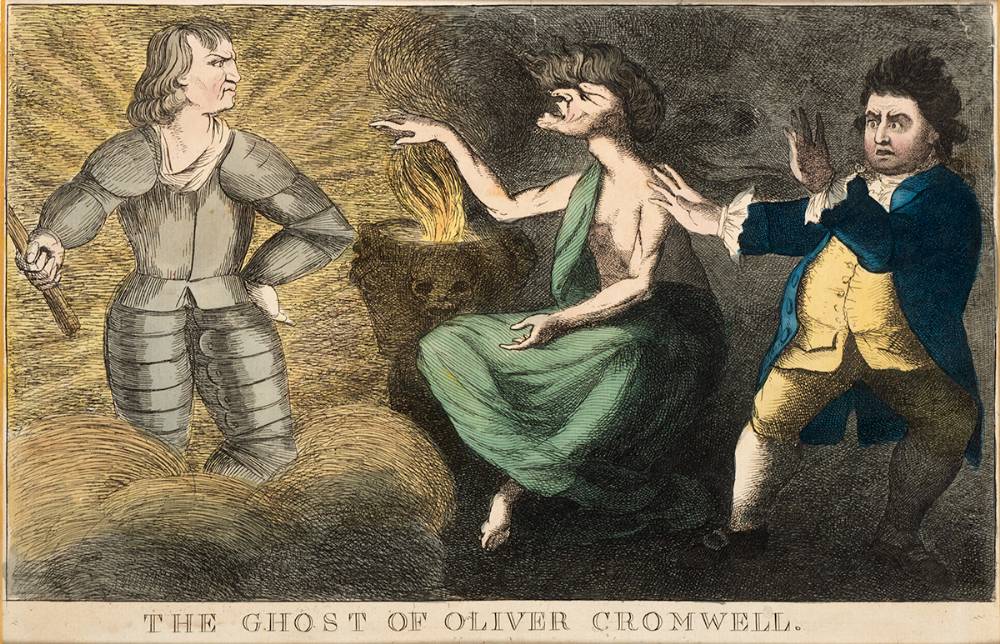 The Ghost of Oliver Cromwell. Satirical coloured cartoon. at Whyte's Auctions