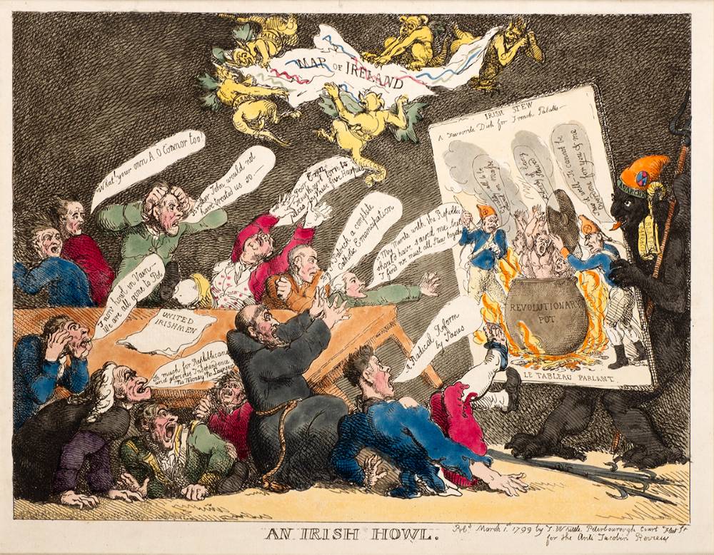 1799. An Irish Howl. Satirical cartoon. at Whyte's Auctions