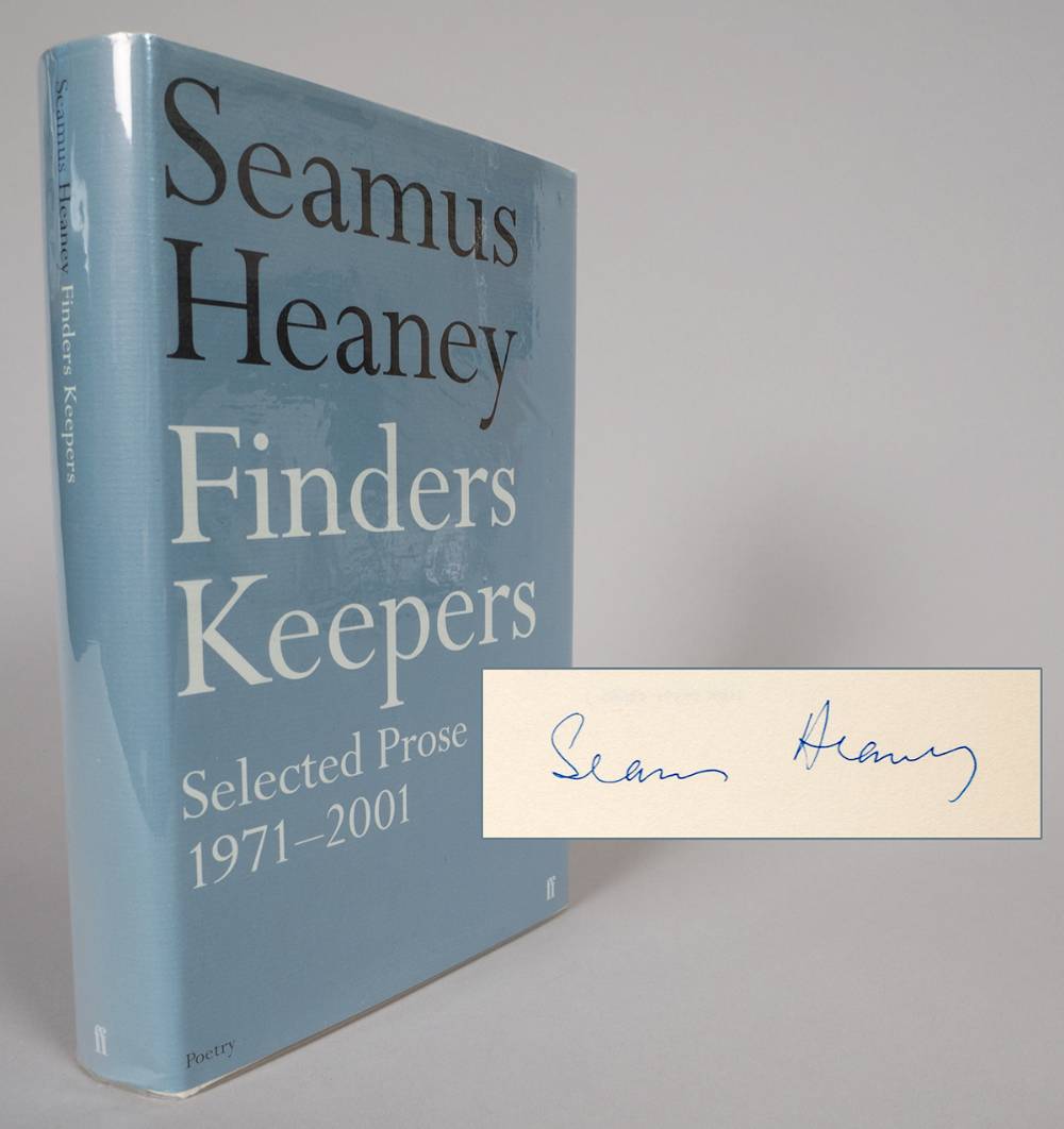 Heaney, Seamus. Finders Keepers. Signed first edition. at Whyte's Auctions