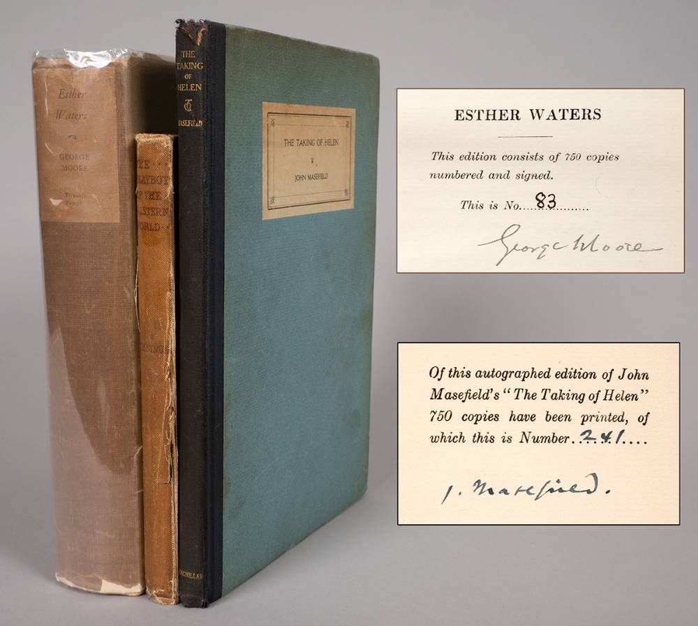 Moore, George. Esther Waters. Signed first edition. Also works by J.M. Synge and John Masefield. at Whyte's Auctions