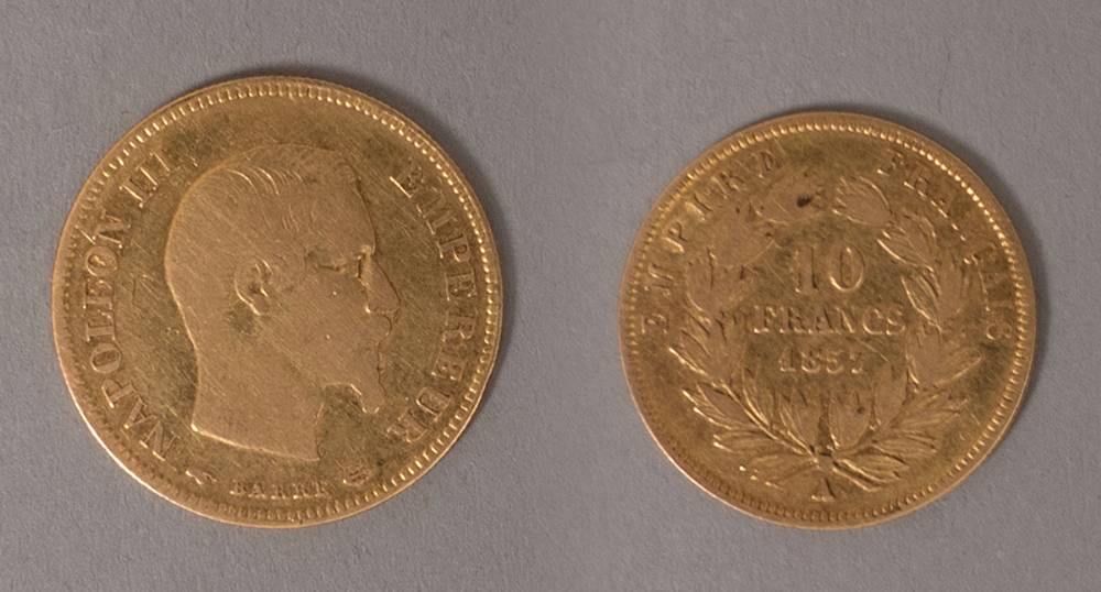 France. Napoleon III gold ten franc, 1857. at Whyte's Auctions