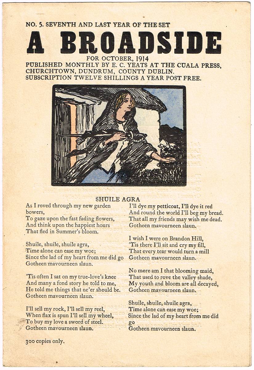 Yeats, Elizabeth and Jack.  A Broadside for October 1914. at Whyte's Auctions